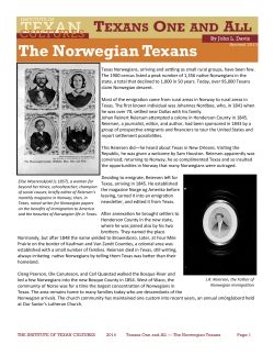 The Norwegian Texans - Institute of Texan Cultures