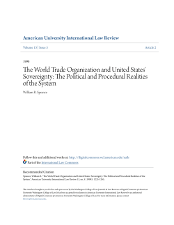 The World Trade Organization and United States` Sovereignty: The