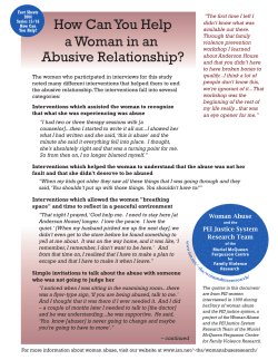 How Can You Help a Woman in an Abusive Relationship