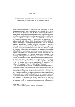 An Essay in the Foundations of Euclidean Geometry