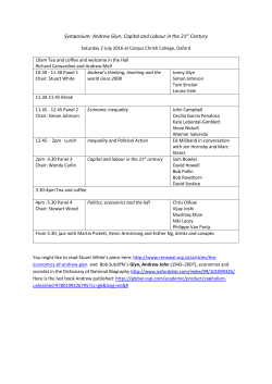 Symposium: Andrew Glyn: Capital and Labour in the 21st Century