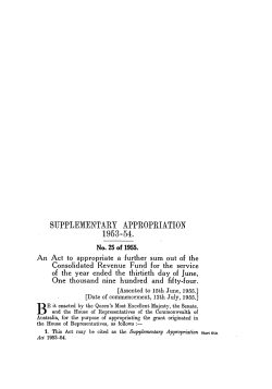 No. 25 of 1955. An Act to appropriate a further sum out of the