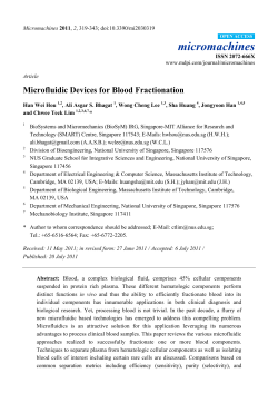 Microfluidic Devices for Blood Fractionation