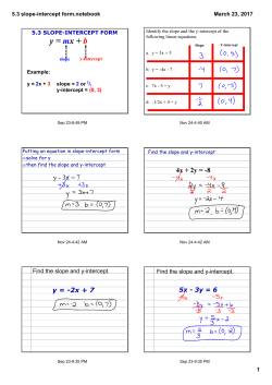 5.3 slope-intercept form.notebook