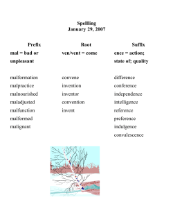 Prefix mal = bad or unpleasant malformation