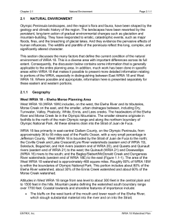 2.1 NATURAL ENVIRONMENT Olympic Peninsula landscapes, and