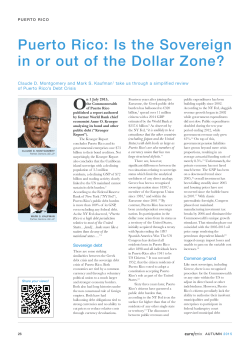 Puerto rico: Is the Sovereign in or out of the Dollar