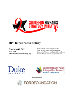 HIV Infrastructure Study: Cincinnati, OH