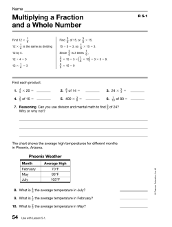 Multiplying a Fraction and a Whole Number