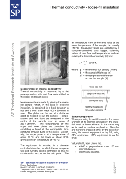 Thermal conductivity - loose-fill insulation SP Technical Research