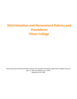 Discrimination and Harassment Policies and