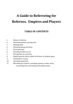 A Guide to Refereeing for Referees, Umpires and Players