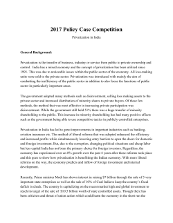Privatization - Policy Case Competition