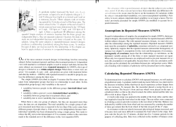 Assumptions in Repeated Measures ANOVA Calculating Repeated