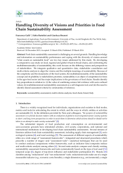 Handling Diversity of Visions and Priorities in Food Chain