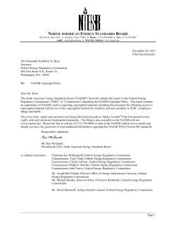 NAESB Report to FERC on Copyright