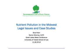 Nutrient Pollution in the Midwest Legal Issues and Case Studies