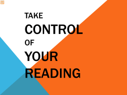 taking control of your reading