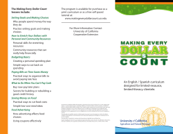 The Making Every Dollar Count brochure for professionals describes