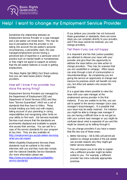 Help! I want to change my Employment Service Provider