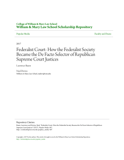 How the Federalist Society Became the De Facto Selector of