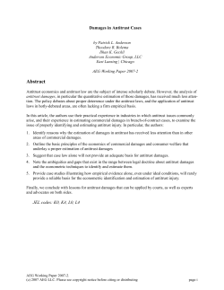 Antitrust Damages - Anderson Economic Group
