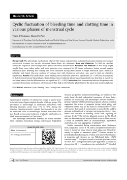 Cyclic fluctuation of bleeding time and clotting time in various