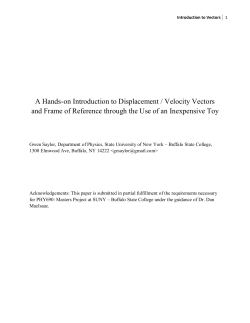 A Hands-on Introduction to Displacement / Velocity Vectors and