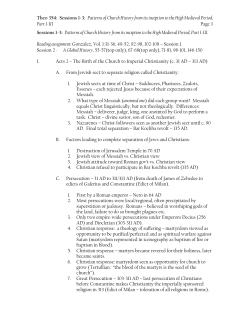 Theo 354: Sessions 1-3: Patterns of Church History from its