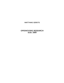OPERATIONS RESEARCH SoSe 2009
