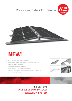 K2 SyStemS EAST[WEST LOW BALLAST ELEVATION SYSTEM