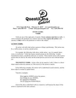 1996-97 STUDY GUIDES: Verbs
