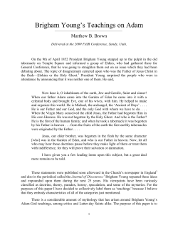 Brigham Young`s Teachings on Adam
