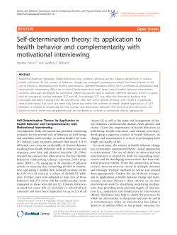 Self-determination theory: its application to health behavior and