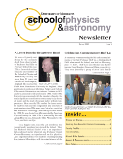 Newsletter - U of M Physics