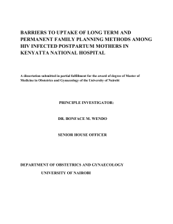 barriers to uptake of long term and permanent family planning
