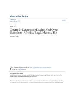 Criteria for Determining Death in Vital Organ Transplants-