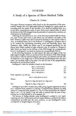 A Study of a Species of Short-Method Table