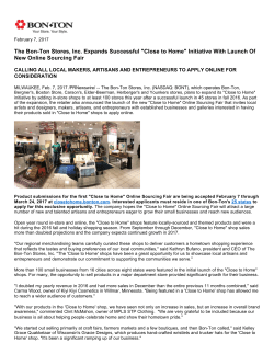 The Bon-Ton Stores, Inc. Expands Successful "Close to Home