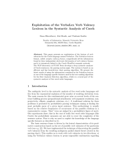 Exploitation of the VerbaLex Verb Valency Lexicon in the Syntactic