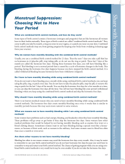 Menstrual Suppression - Wiley Online Library