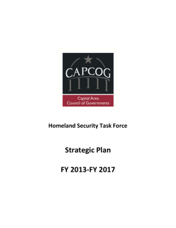 CAPCOG Homeland Security Task Force Strategic Plan