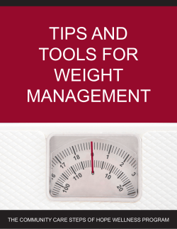TIPS AND TOOLS FOR WEIGHT MANAGEMENT