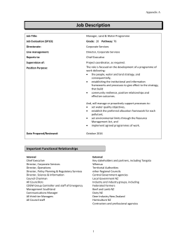 Manager Land and Water Programme