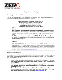 Sample Fundraiser Invitations - ZERO Prostate Cancer Run/Walk