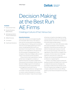 Decision Making at the Best Run AE Firms