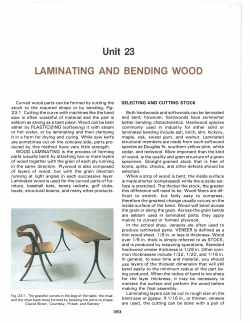 Unit 23 LAMINATING AND BENDING WOOD