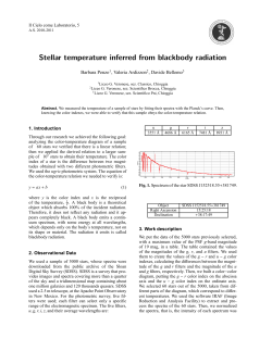 Stellar temperature inferred from blackbody radiation