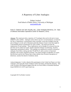 A Repertory of Cyber Analogies - UM Personal World Wide Web