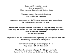 Below are 20 vocabulary words that go along with: Whole Numbers